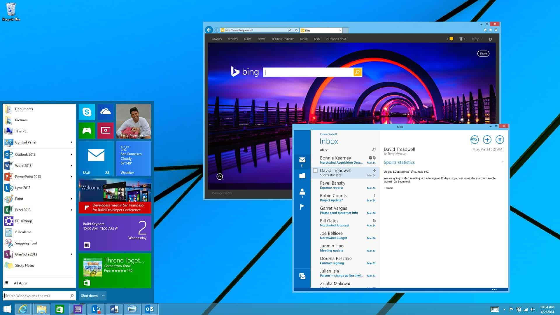 Obrazovka nových Windows 8.1