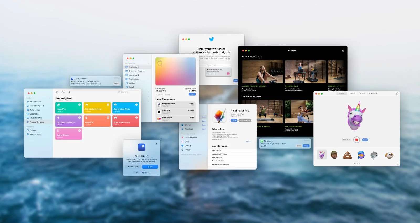 Okna nového systému macOS 12 Monterey