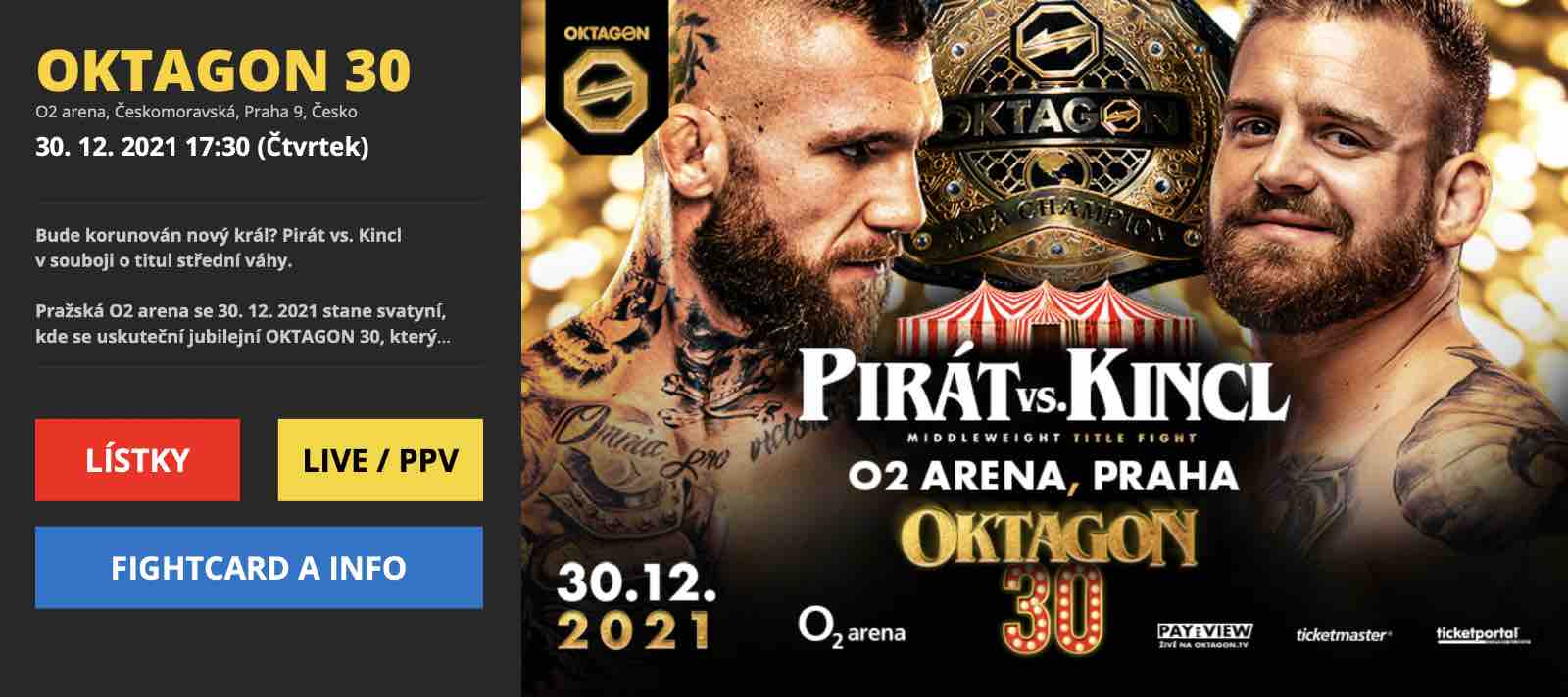 Jak sledovat MMA zápasy OKTAGON 30 online? (Foto: oktagonmma.cz)